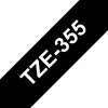 Cinta de etiquetas Brother TZe355 24mm blanco sobre negro
