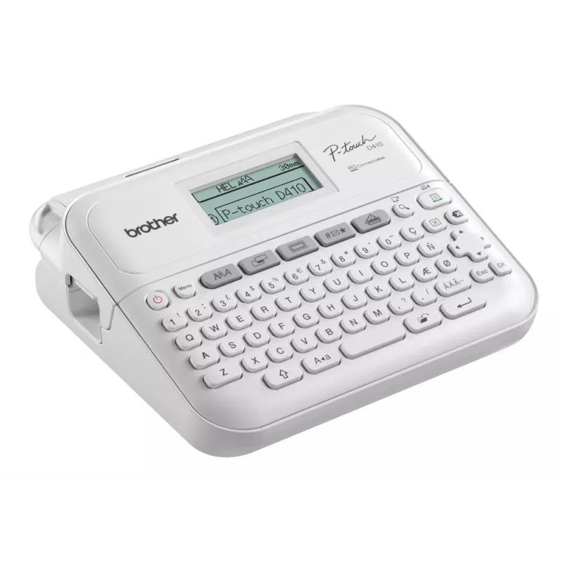 Impresora de etiquetas Brother PT-D410 portátil mono térmica, blanca, cinta hasta 12 mm
