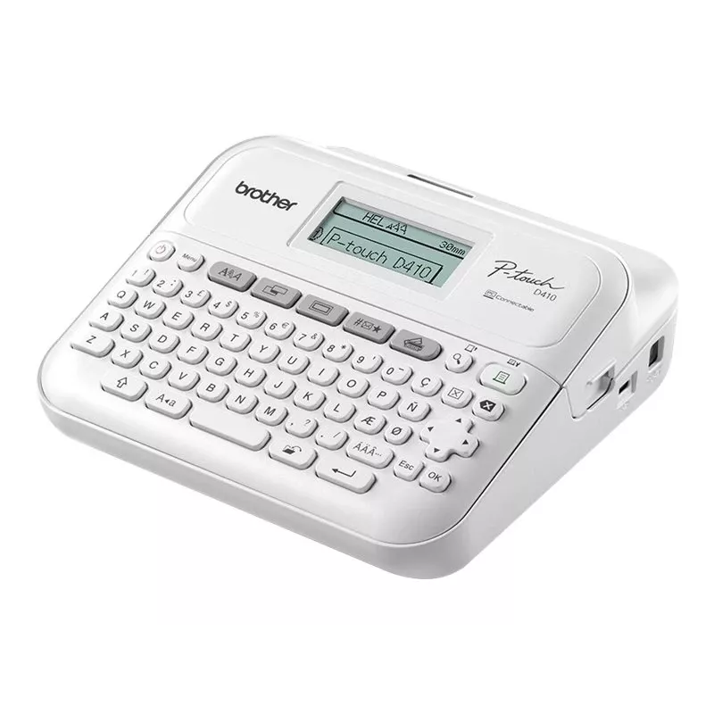 Impresora de etiquetas Brother PT-D410 portátil mono térmica, blanca, cinta hasta 12 mm