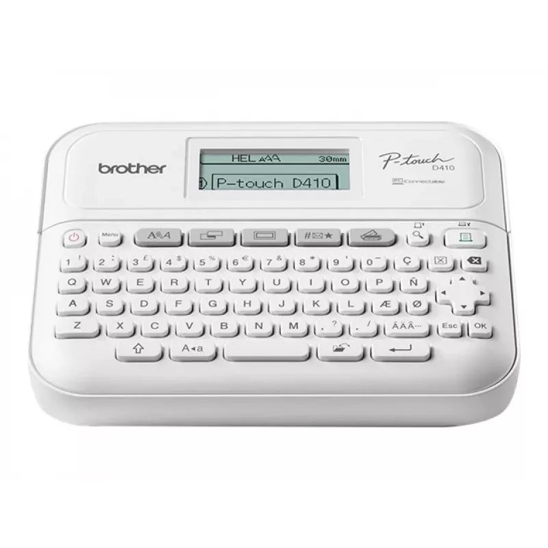 Impresora de etiquetas Brother PT-D410 portátil mono térmica, blanca, cinta hasta 12 mm