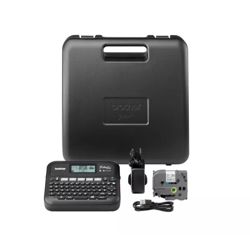 Impresora de etiquetas Brother PT-D460BTVP transferencia térmica 180×180 dpi 30 mm/s con cable y Bluetooth QWERTY cinta TZe