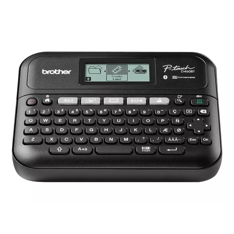 Impresora de etiquetas Brother PT-D460BTVP transferencia térmica 180×180 dpi 30 mm/s con cable y Bluetooth QWERTY cinta TZe