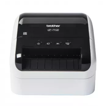 Brother QL-1110NWB, DK, térmica directa, 300 x 300 DPI, 110 mm/s, con cable e inalámbrica, negro, blanco