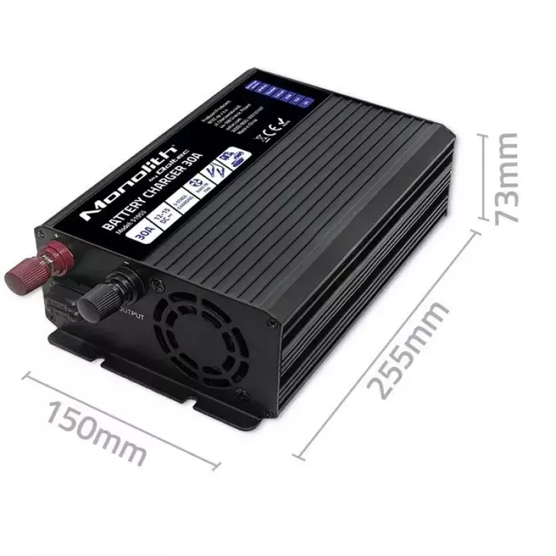 Cargador de baterías QOLTEC 51955 — 30A 12V para LiFePO4, AGM, GEL, SLA