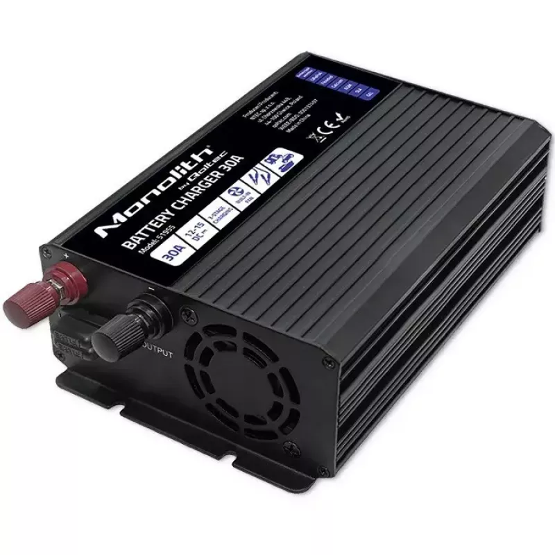 Cargador de baterías QOLTEC 51955 — 30A 12V para LiFePO4, AGM, GEL, SLA