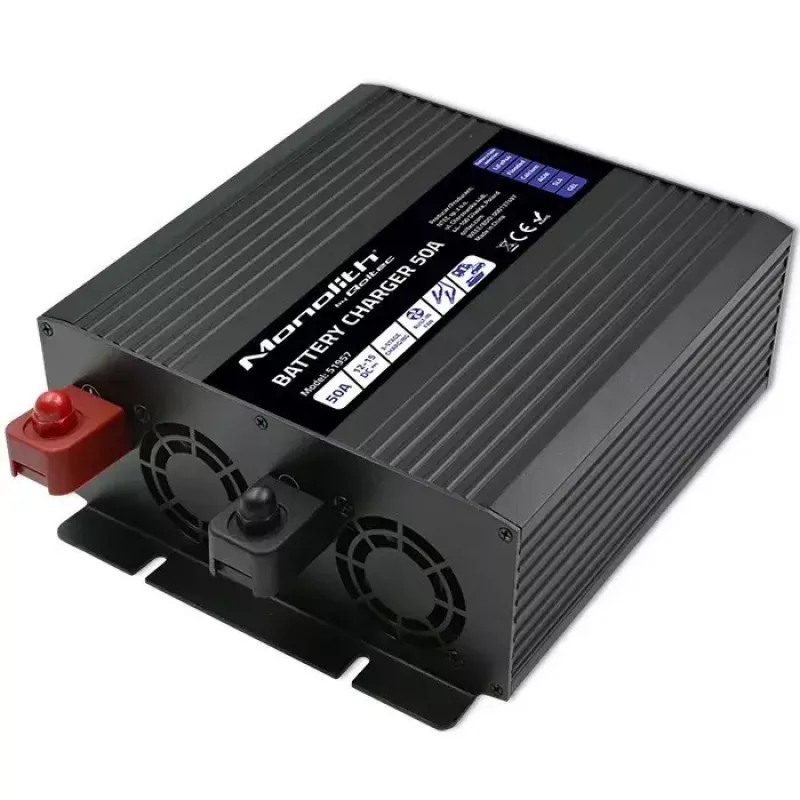 Cargador de baterías QOLTEC 51957 50A 12V para baterías LiFePO4, AGM, GEL, SLA