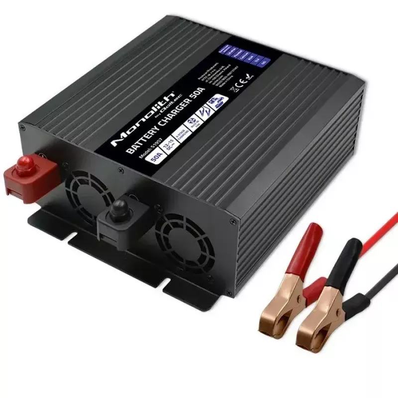 Cargador de baterías QOLTEC 51957 50A 12V para baterías LiFePO4, AGM, GEL, SLA