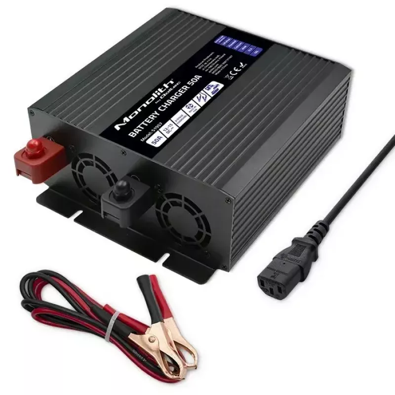 Cargador de baterías QOLTEC 51957 50A 12V para baterías LiFePO4, AGM, GEL, SLA