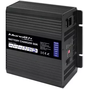 Cargador de baterías QOLTEC 51957 50A 12V para baterías LiFePO4, AGM, GEL, SLA