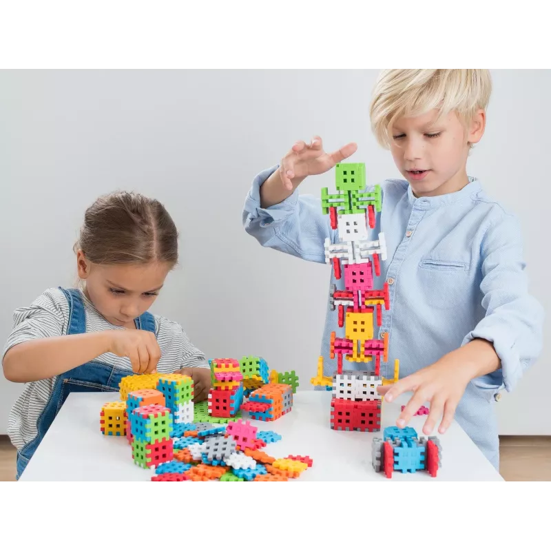 Set de construcción Marioinex Mini Waffle 140 — 140 piezas, multicolor, para niños a partir de 3 años