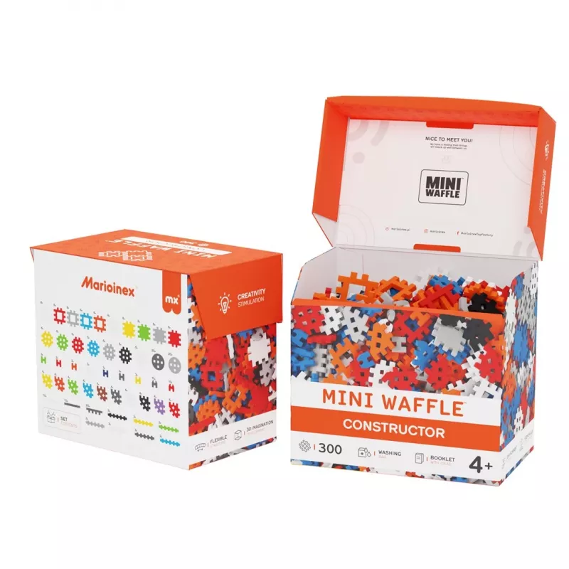 Bloques de construcción Marioinex Mini Waffle Constructor 300 — set de construcción encajable compatible, 300 piezas, multicolor
