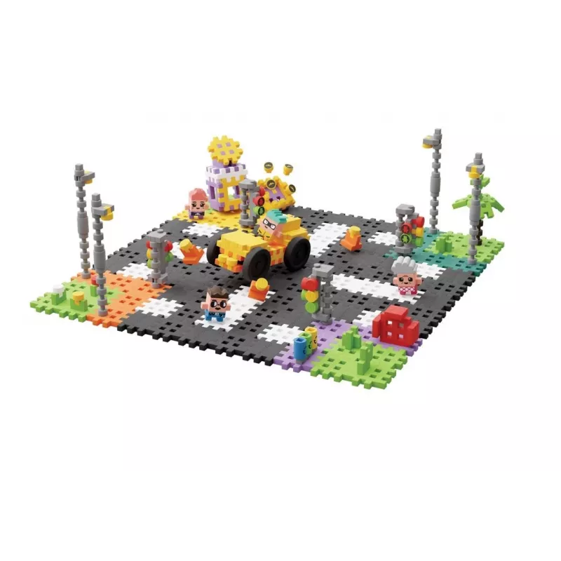 Juguete de construcción Marioinex Waffle mini bloques – Carretera, 280 piezas