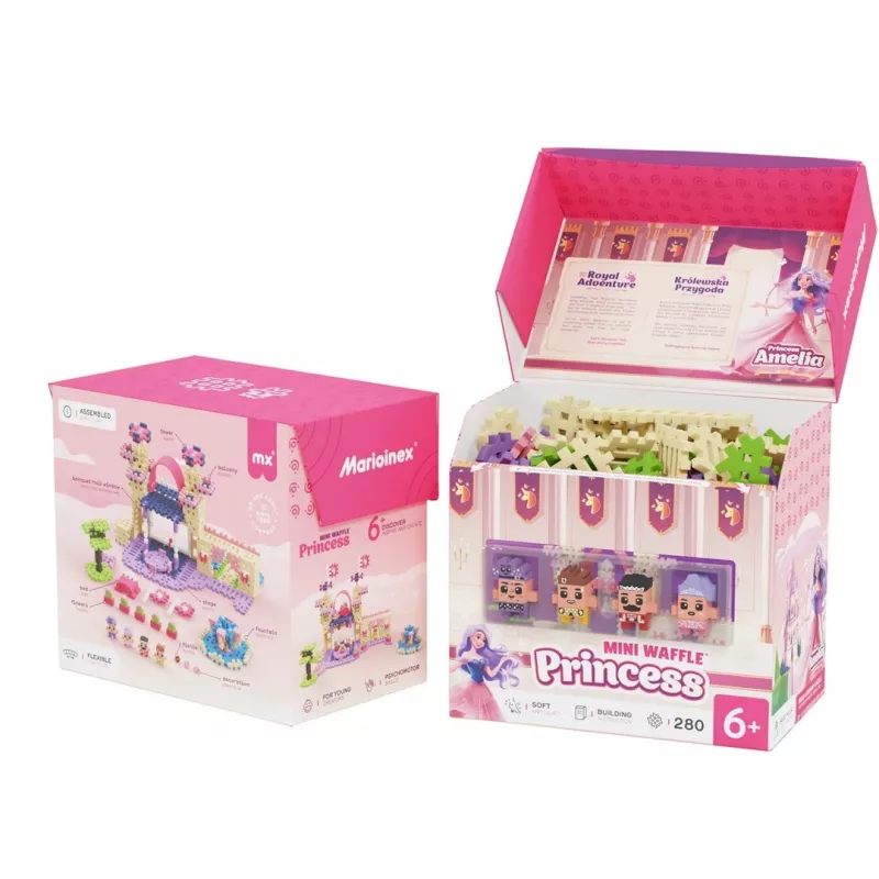 Set de construcción Marioinex Waffle Mini Blocks Princess — 280 piezas, multicolor, caja, edad 6+