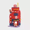 Set de construcción Marioinex Waffle Blocks Parque de bomberos 280 piezas, modelo 906279