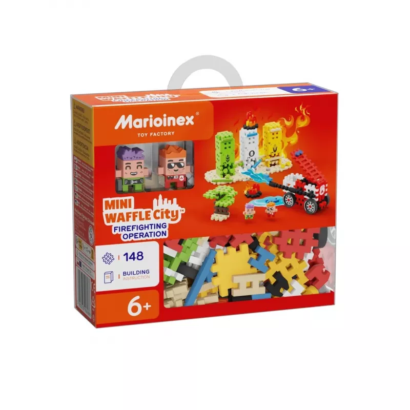 Marioinex Blocks Waffle Mini Intervención de bomberos, 148 piezas, multicolor, a partir de 6 años