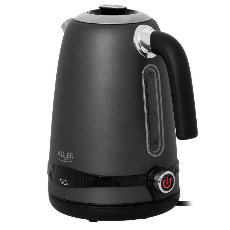 Adler Hervidor de agua | AD 1295g SS | Eléctrico | 2200 W | 1,7 L | Acero inoxidable | Base giratoria 360° | Gris
