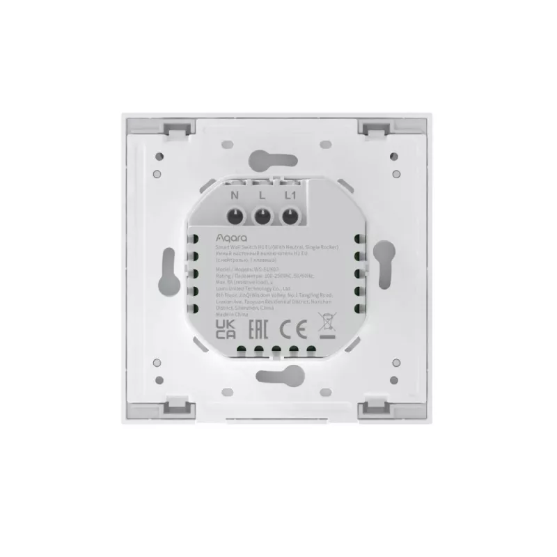 Aqara Smart Wall Switch H1 EU interruptor de pared inteligente, de un solo pulsador basculante, con neutro, WS-EUK03
