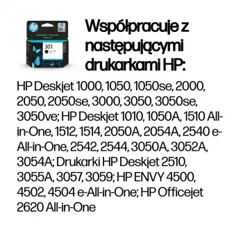 Cartucho de tinta original HP 301 negro