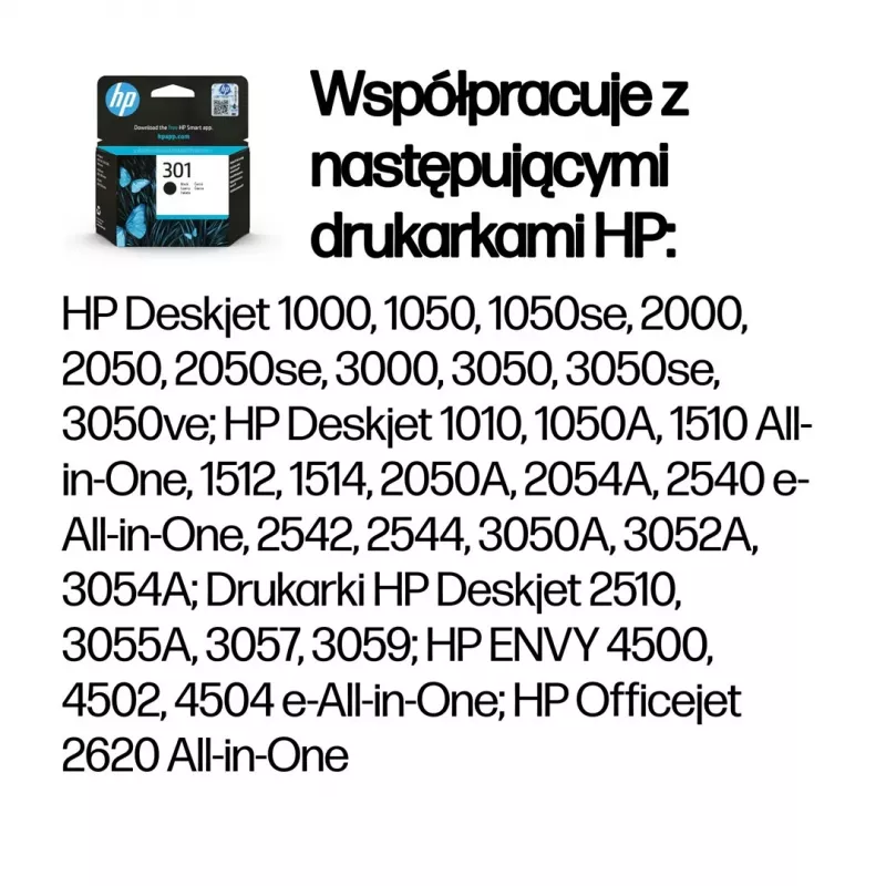 Cartucho de tinta original HP 301 negro