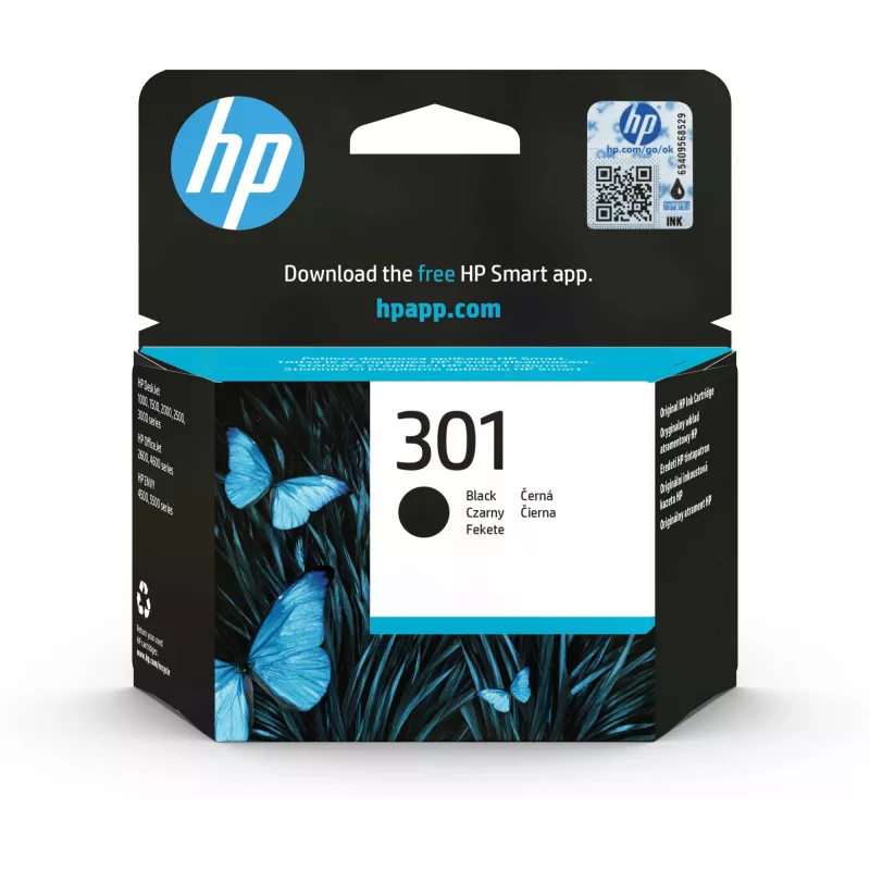 Cartucho de tinta original HP 301 negro capacidad estándar 3 ml