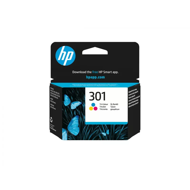Cartucho de tinta original HP 301, tricolor