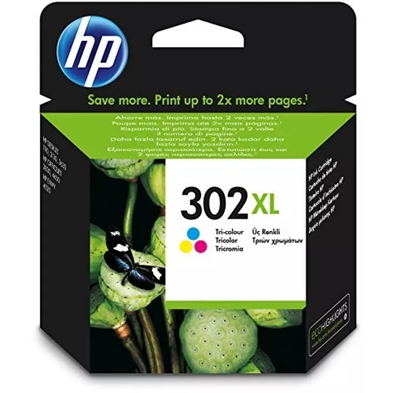 Cartucho de tinta original HP 302XL High Yield tricolor