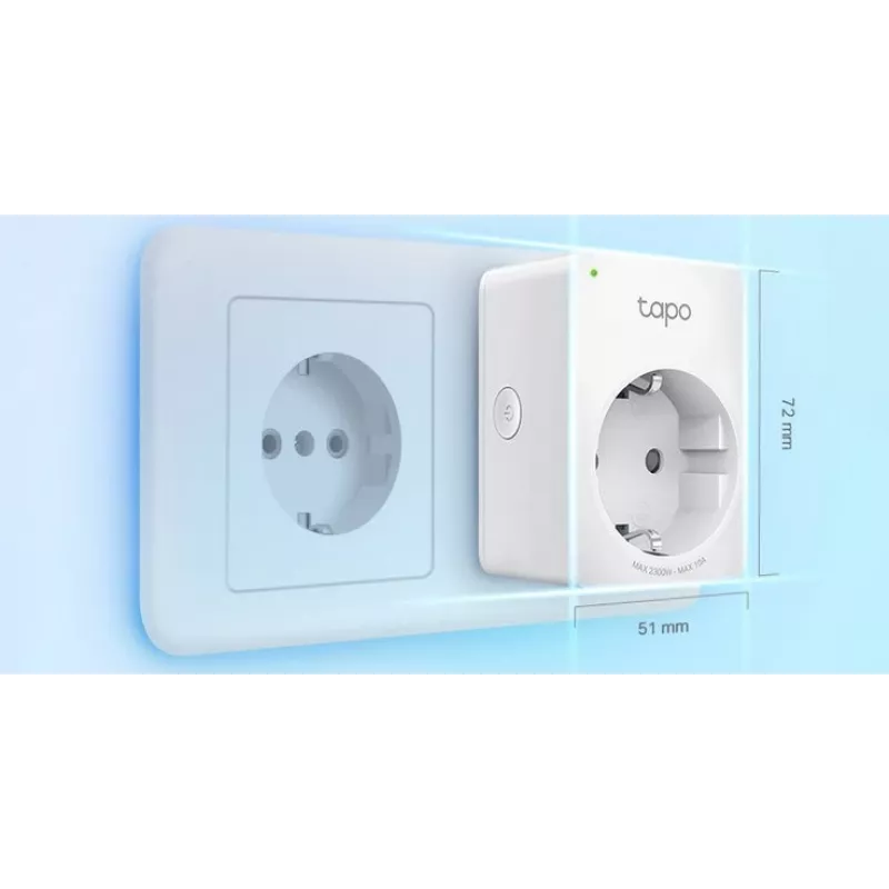 Tapo P100 V2 - enchufe inteligente - mini - inalámbrico - 802.11b/g/n, Bluetooth 4.2 - 2