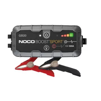 Arrancador NOCO GB20 500A litio-ion, 24Wh, IP65, 1x USB 5V/2.1A, linterna integrada, para motores de gasolina hasta 4L