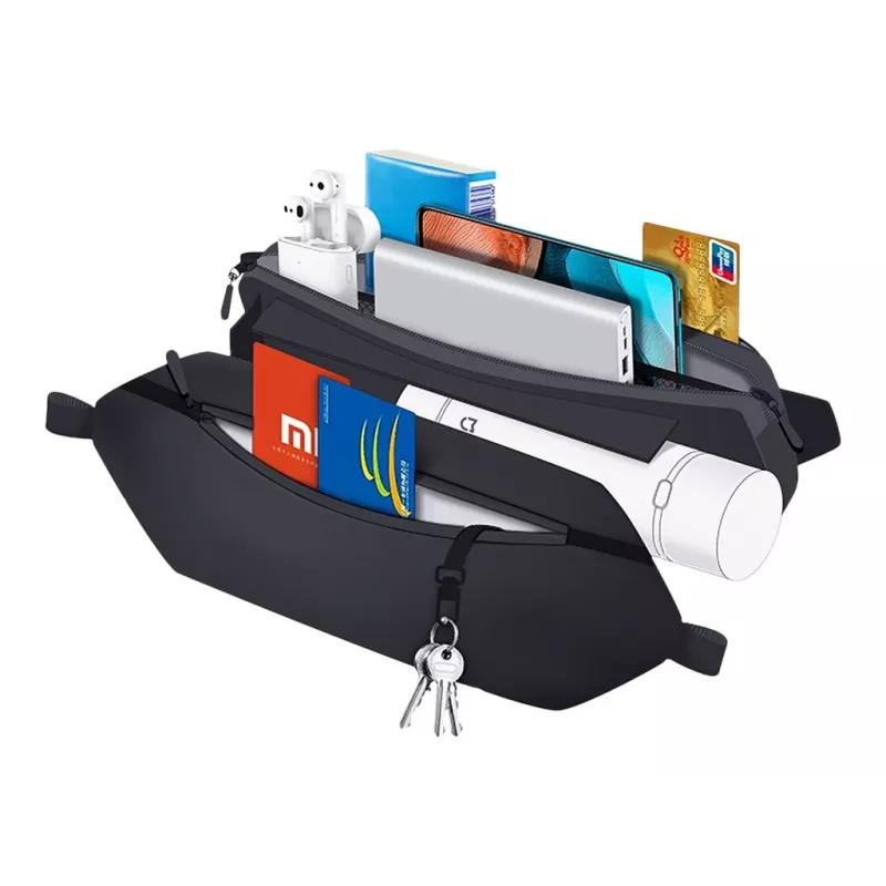 Riñonera Xiaomi Sports Fanny Pack tejido piel sintética negro 2,25L Unisex
