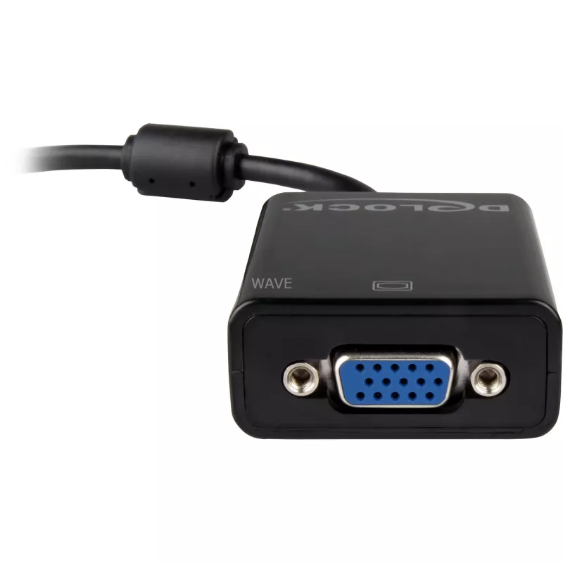 Adaptador de cable de vídeo DeLOCK 61848 0,125 m VGA (D-Sub) DisplayPort negro