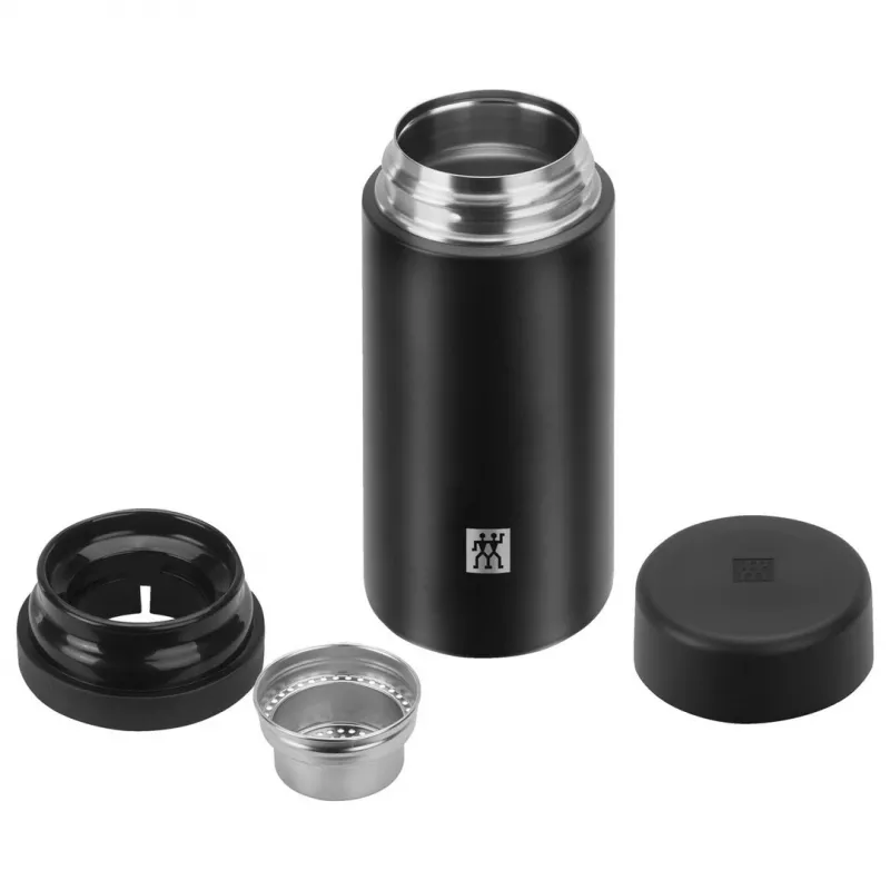 Botella isotérmica ZWILLING THERMO 0,42 L, acero inoxidable, negro, 7 h caliente / 10 h frío