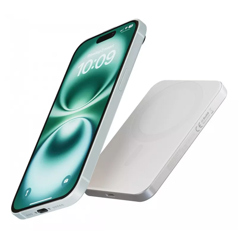ZENS Pro 1 fino 5000 mAh Carga inalámbrica Blanco