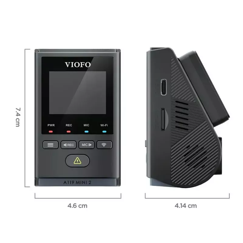 Dashcam VIOFO A119 MINI 2-G GPS – 1 canal Quad HD 2560×1440, Sony STARVIS 2 IMX675, 60 fps, 140° F1.6, GPS, Wi‑Fi, Dual‑Band, modo aparcamiento