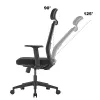 Ergo Office ER-425 Silla de oficina ergonómica de respaldo alto, máx. 150 kg, giratoria, soportes ajustables
