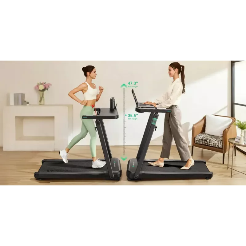 Urevo cinta de correr con escritorio integrado para trabajar y entrenar Foldi 3S peso máximo de usuario 120 kg velocidad mínima 1 km/h velocidad máxima 12 km/h
