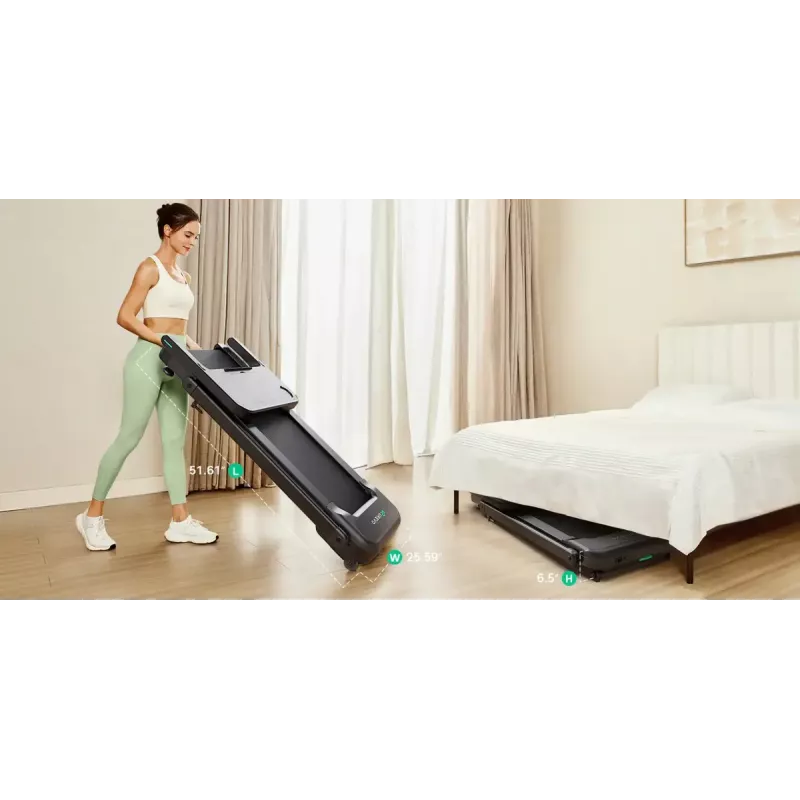Urevo cinta de correr con escritorio integrado para trabajar y entrenar Foldi 3S peso máximo de usuario 120 kg velocidad mínima 1 km/h velocidad máxima 12 km/h