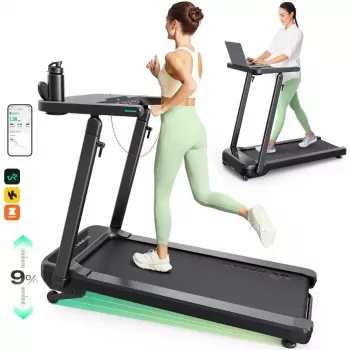 Urevo cinta de correr con escritorio integrado para trabajar y entrenar Foldi 3S peso máximo de usuario 120 kg velocidad mínima 1 km/h velocidad máxima 12 km/h