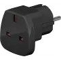 Wentronic Goobay adaptador de viaje, negro - conector UK > tipo F (tipo F, CEE 7/7) (94271)