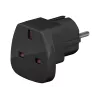 Wentronic Goobay adaptador de viaje, negro - conector UK > tipo F (tipo F, CEE 7/7) (94271)
