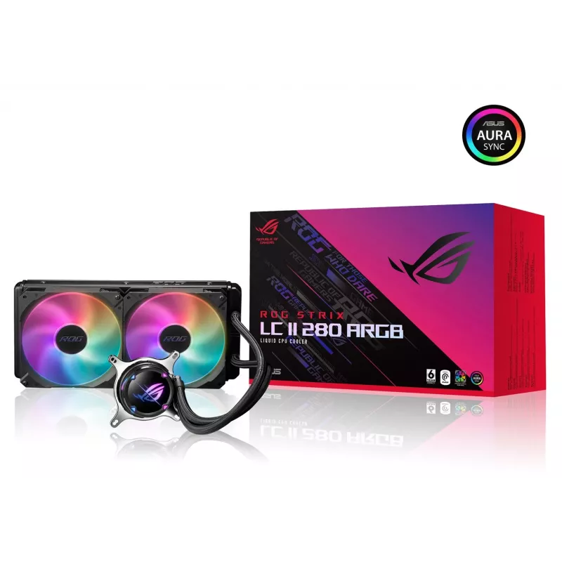 ASUS ROG STRIX LC II 280 ARGB refrigeración líquida todo en uno para procesador 14 cm negro 1 ud.