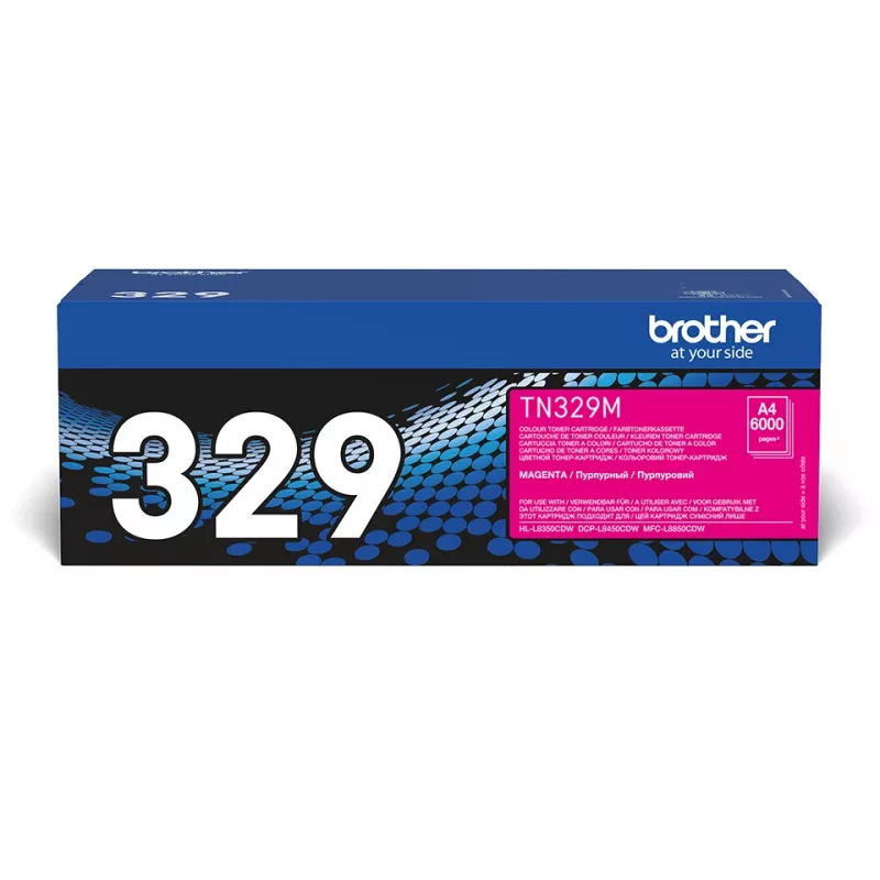 Brother TN-329M cartucho de tóner, magenta, 6000 páginas