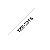 Brother TZe231S - Cinta laminada - negro sobre blanco - rollo (1,2 cm x 4 m) 1 rollo(s) - para P-Touch PT-1010, 1080, 1090, 1230, 1280, 1290, 2100, 243