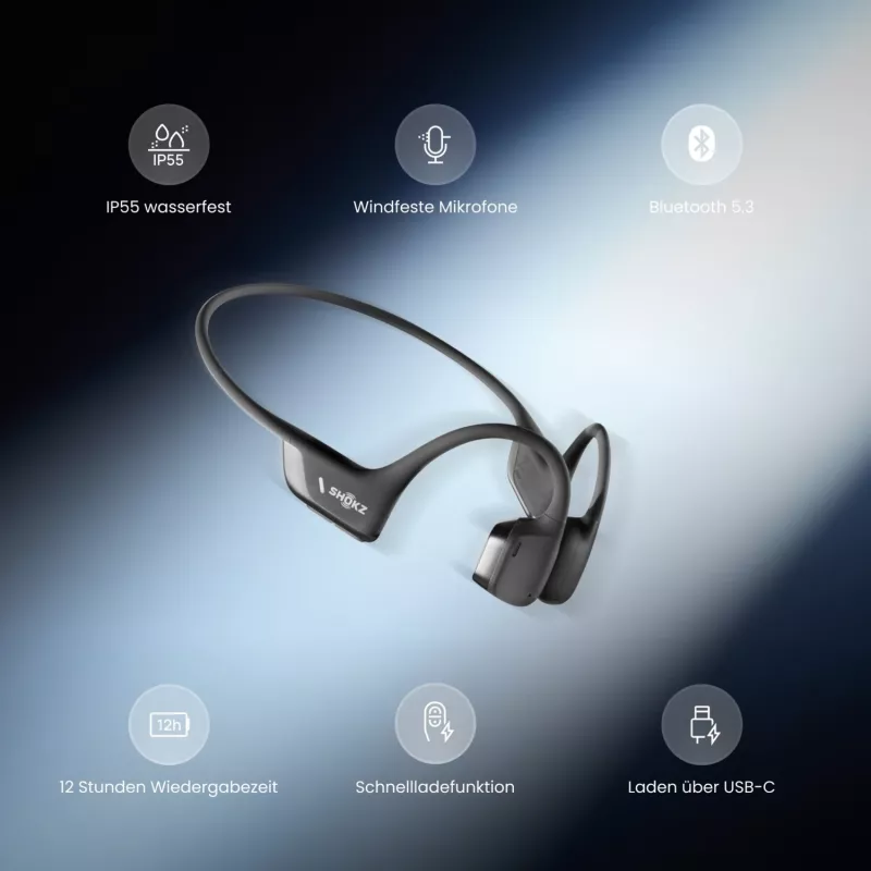 SHOKZ OpenRun Pro 2 Mini Auricular inalámbrico deportivo de gancho Bluetooth Negro