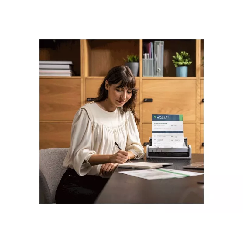 Escáner de documentos portátil inalámbrico a color Brother ADS-1800W — ADF dúplex compacto para pequeñas oficinas/uso móvil