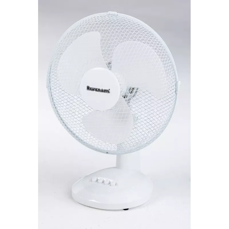Ventilador de mesa doméstico Ravanson WT-1030 — aspas de 35 cm, 3 velocidades, 35 W, carcasa de plástico, gris