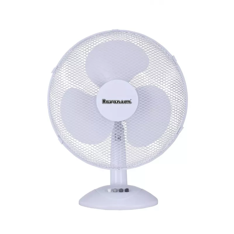 Ventilador de sobremesa doméstico Ravanson WT-1040 — 43 cm, 3 aspas, 3 velocidades, 45 W, carcasa de plástico, gris
