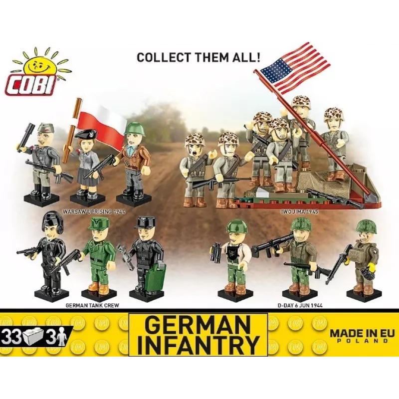 Bloques de construcción Infantería alemana – set de 3 figuras