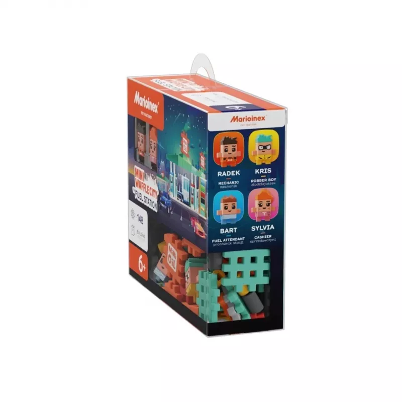 Set de bloques Marioinex Mini Waffle Blocks gasolinera, 148 piezas, multicolor, a partir de 6 años