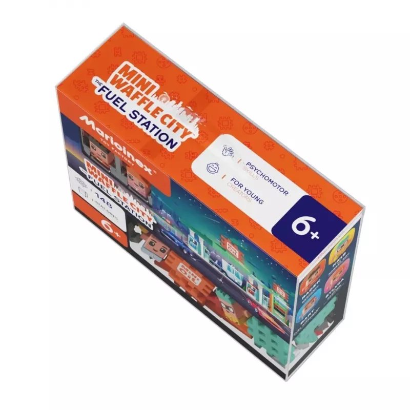 Set de bloques Marioinex Mini Waffle Blocks gasolinera, 148 piezas, multicolor, a partir de 6 años