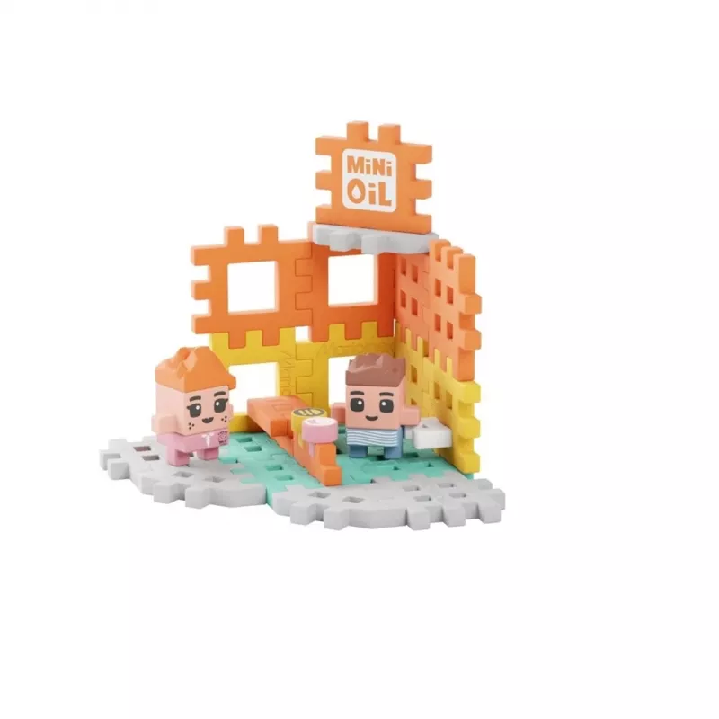 Set de bloques Marioinex Mini Waffle Blocks gasolinera, 148 piezas, multicolor, a partir de 6 años